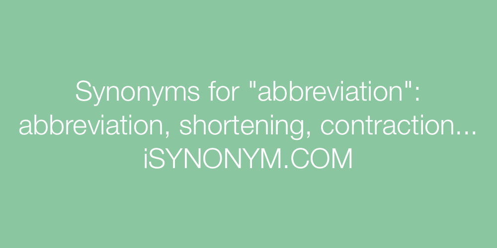 Synonyms abbreviation