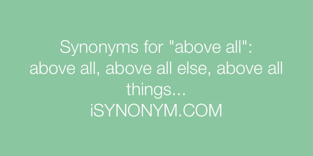 Synonyms above all