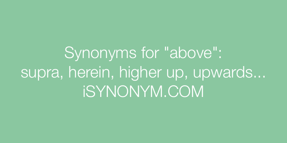 Synonyms above