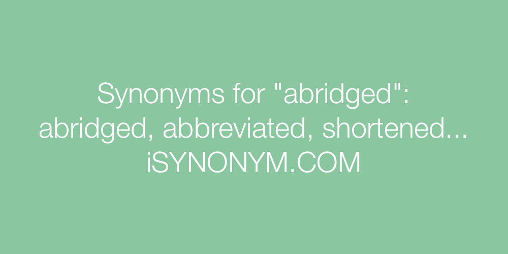 Synonyms abridged