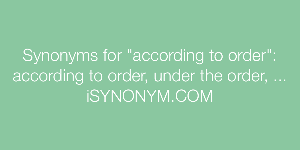 Synonyms according to order