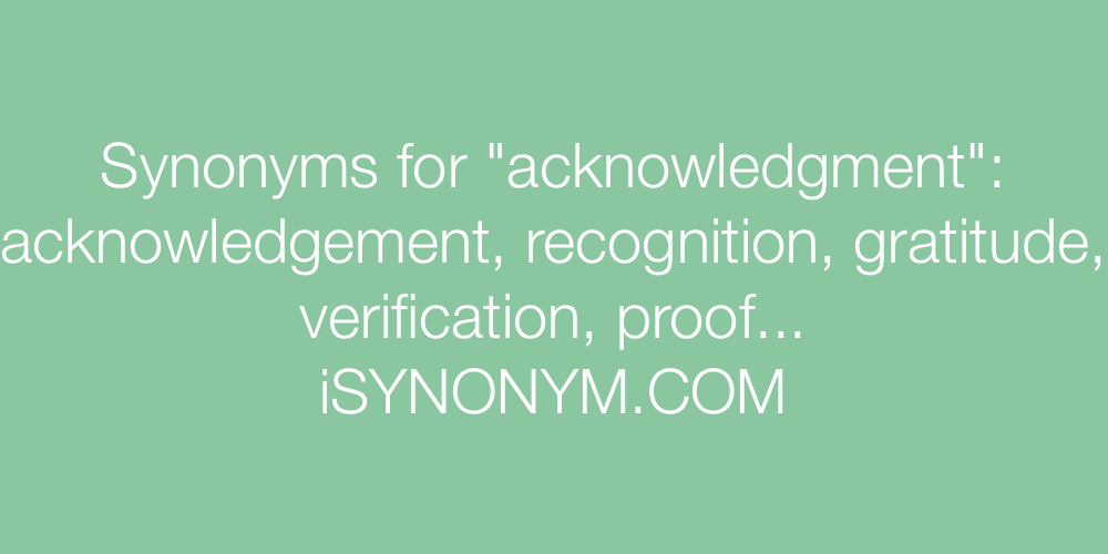 Synonyms acknowledgment