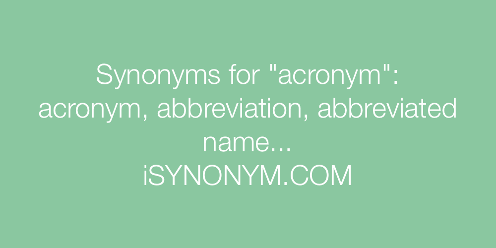Synonyms acronym
