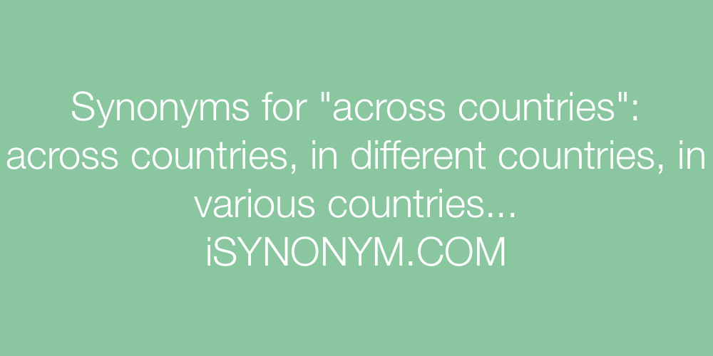 Synonyms across countries