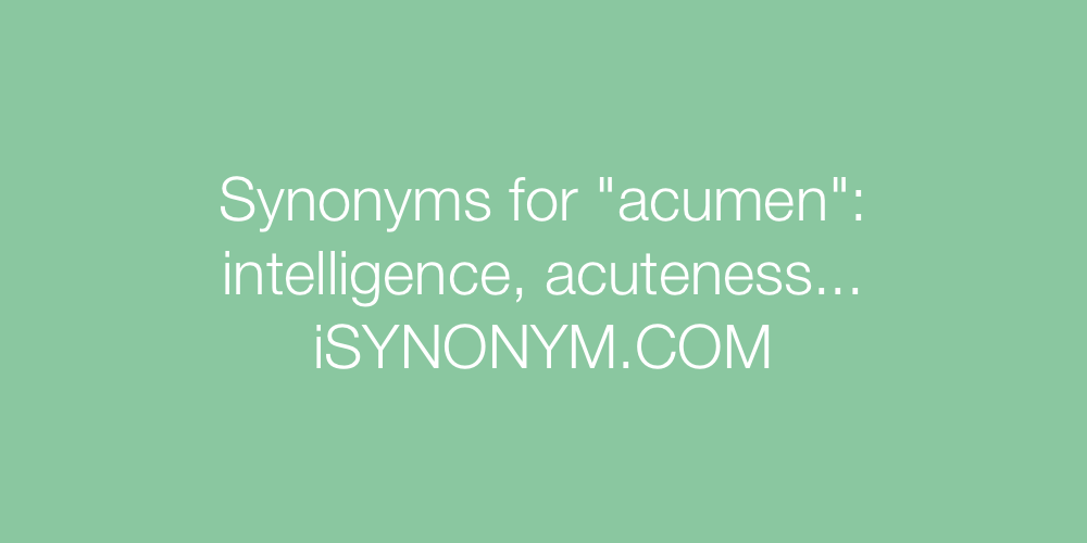 Synonyms acumen