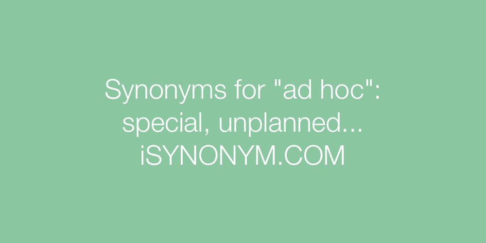 Synonyms ad hoc