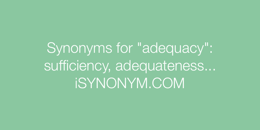 Synonyms adequacy