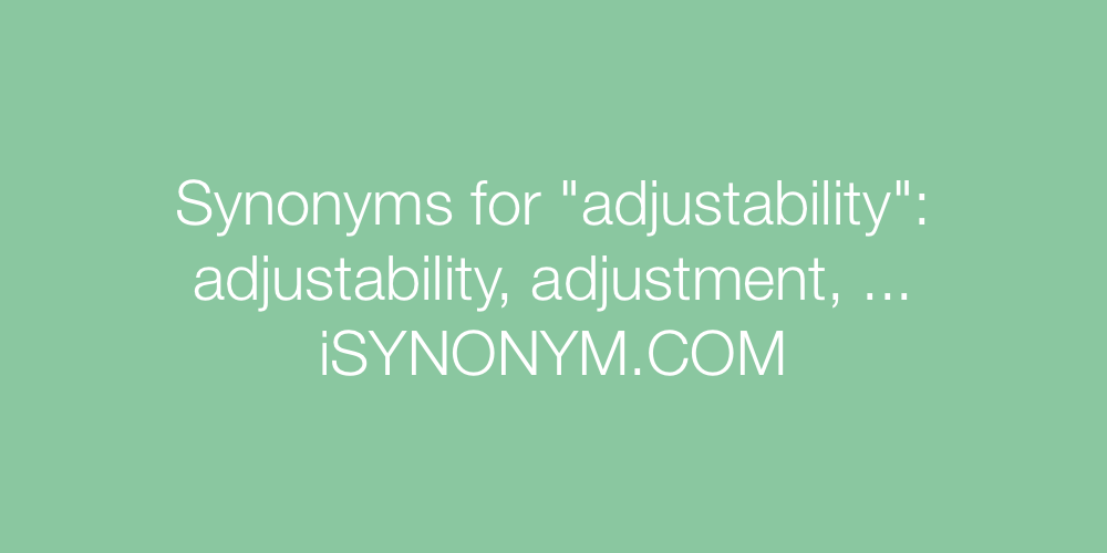 Synonyms adjustability