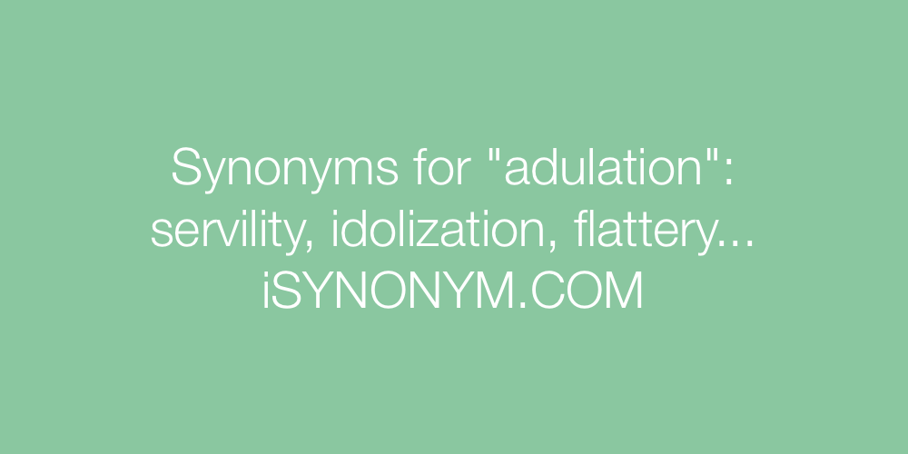 Synonyms adulation