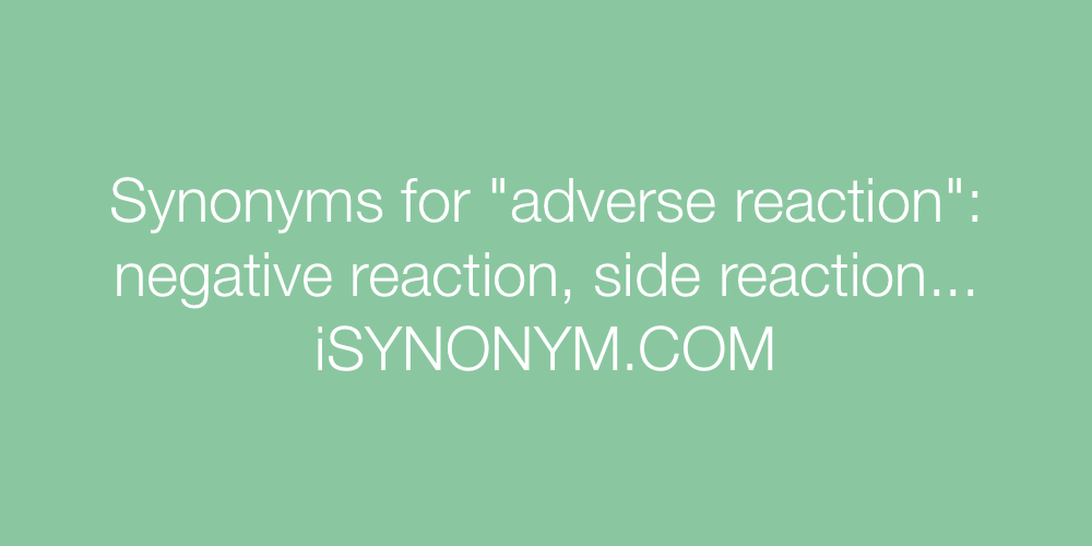 Synonyms adverse reaction