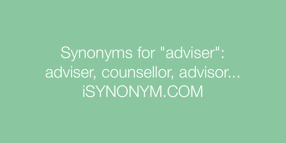 Synonyms adviser