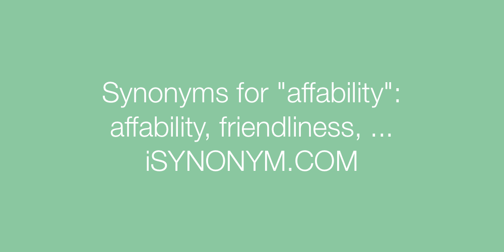 Synonyms affability