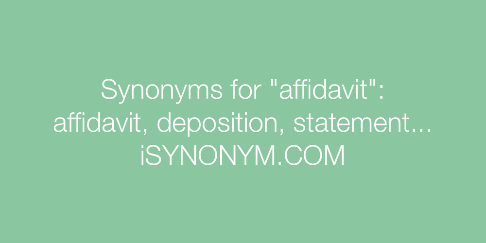 Synonyms affidavit