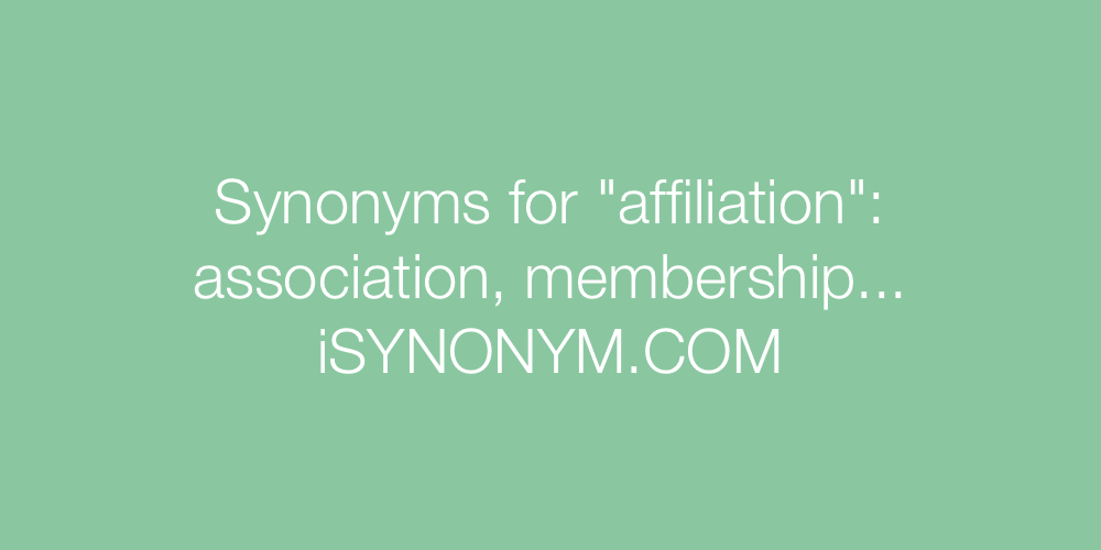Synonyms affiliation