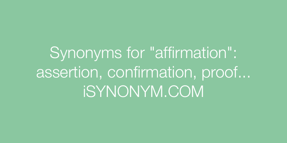 Synonyms affirmation