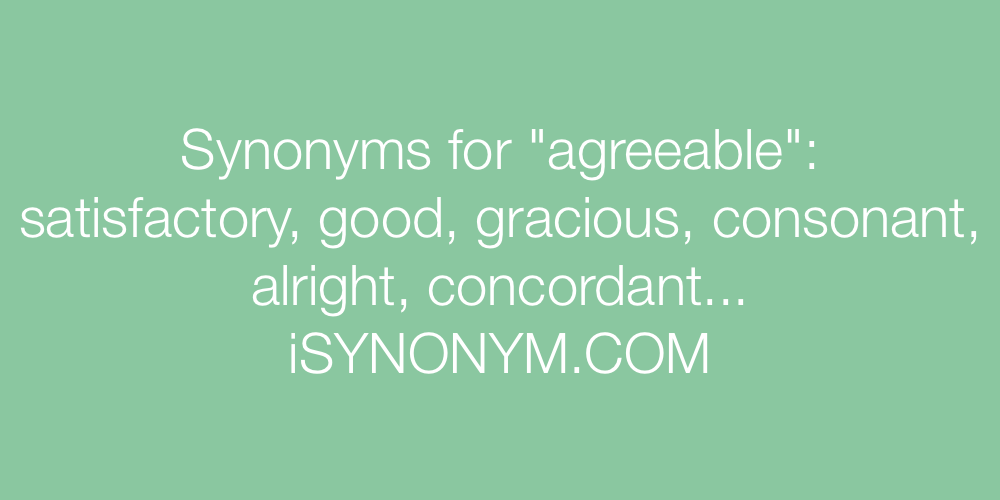 Synonyms agreeable