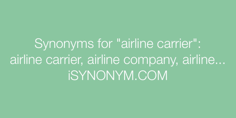 Synonyms airline carrier