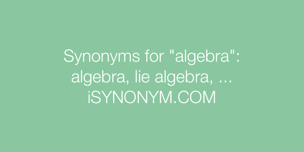 Synonyms algebra