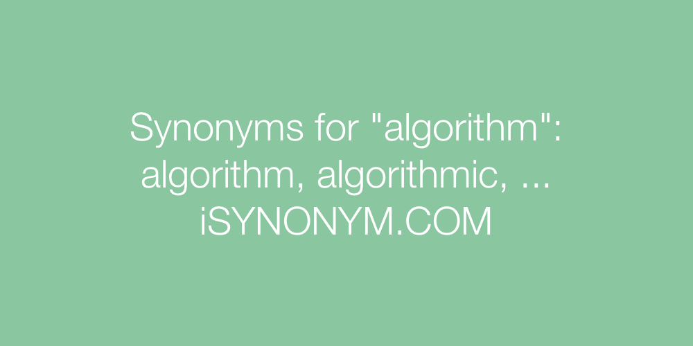 Synonyms algorithm