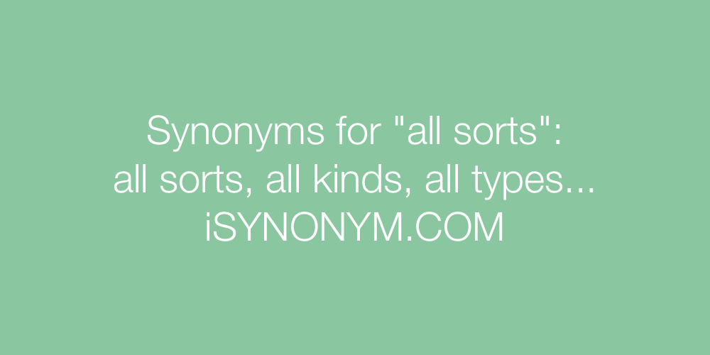 Synonyms all sorts