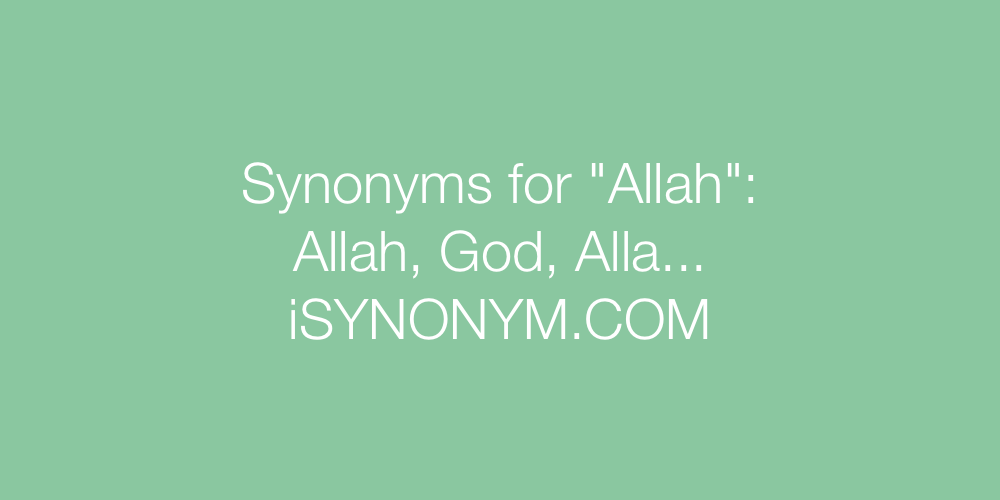 Synonyms Allah