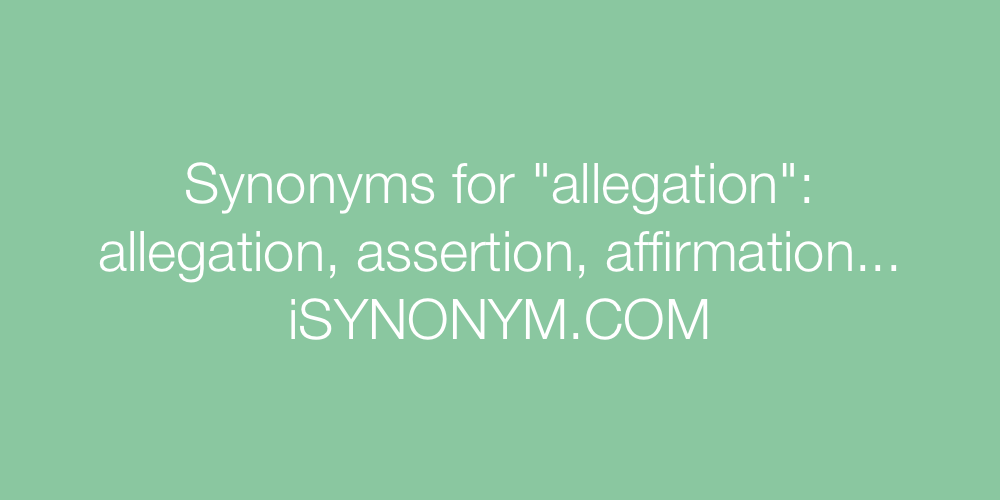 Synonyms allegation