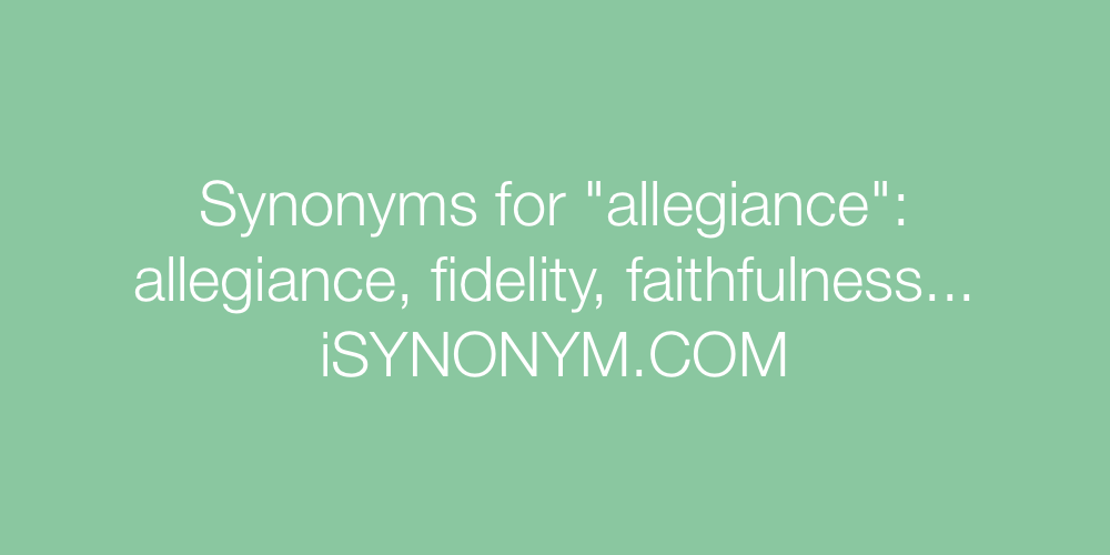 Synonyms allegiance