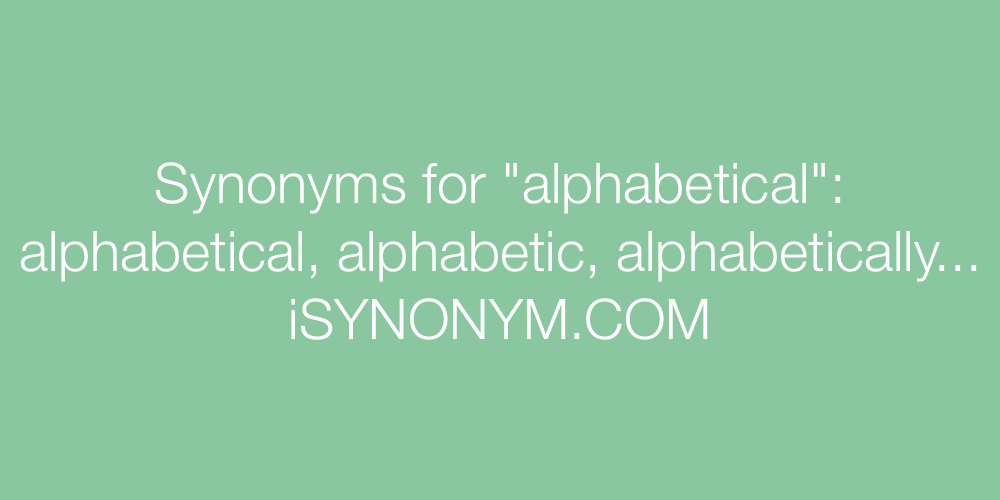 Synonyms alphabetical