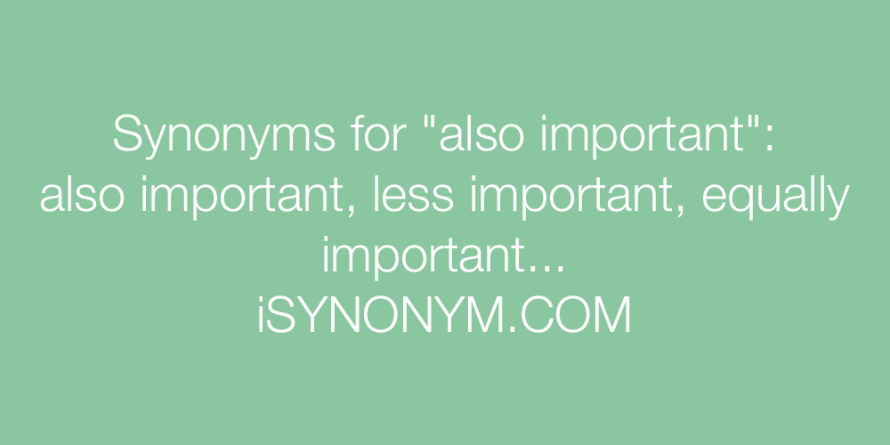Synonyms also important