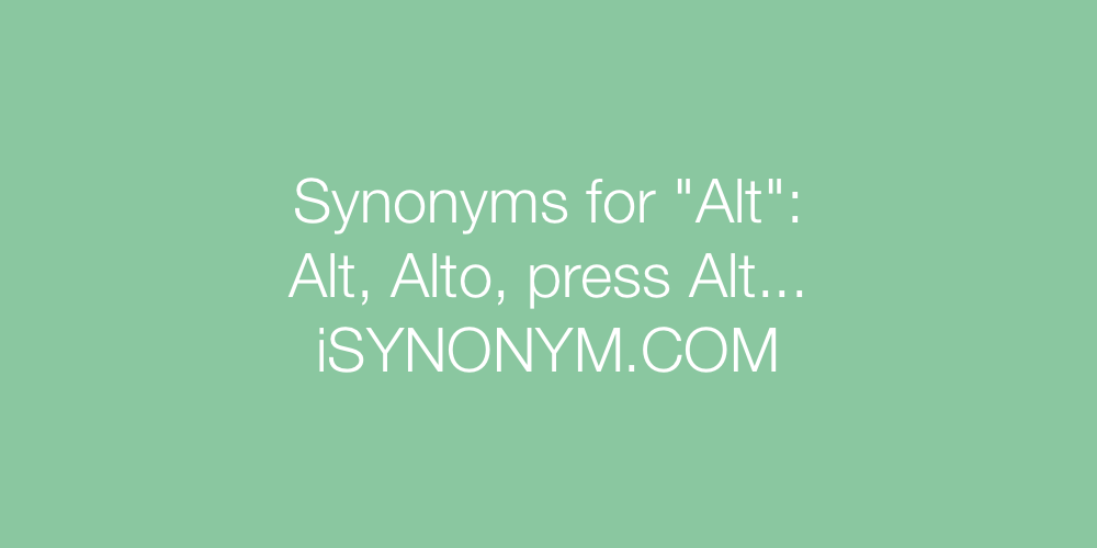 Synonyms Alt