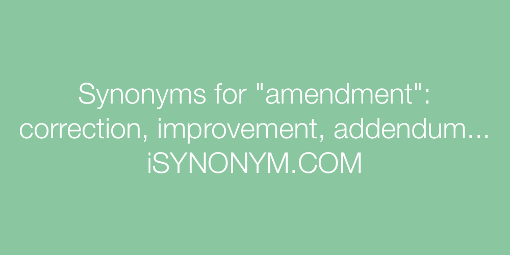 Synonyms amendment