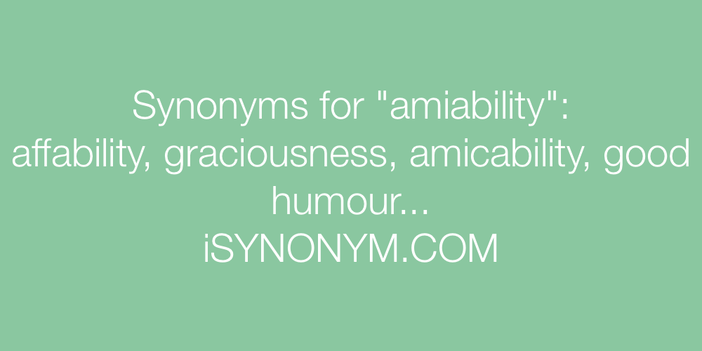 Synonyms amiability