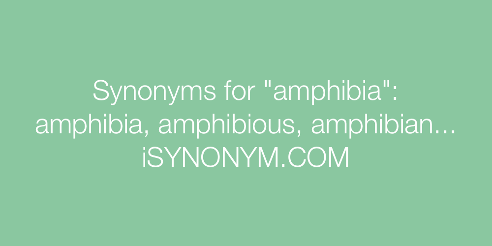 Synonyms amphibia