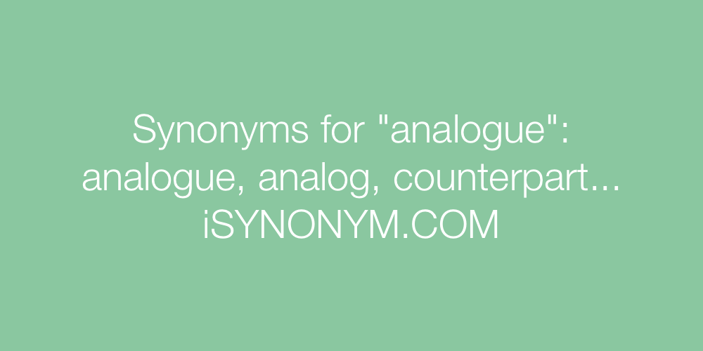 Synonyms analogue