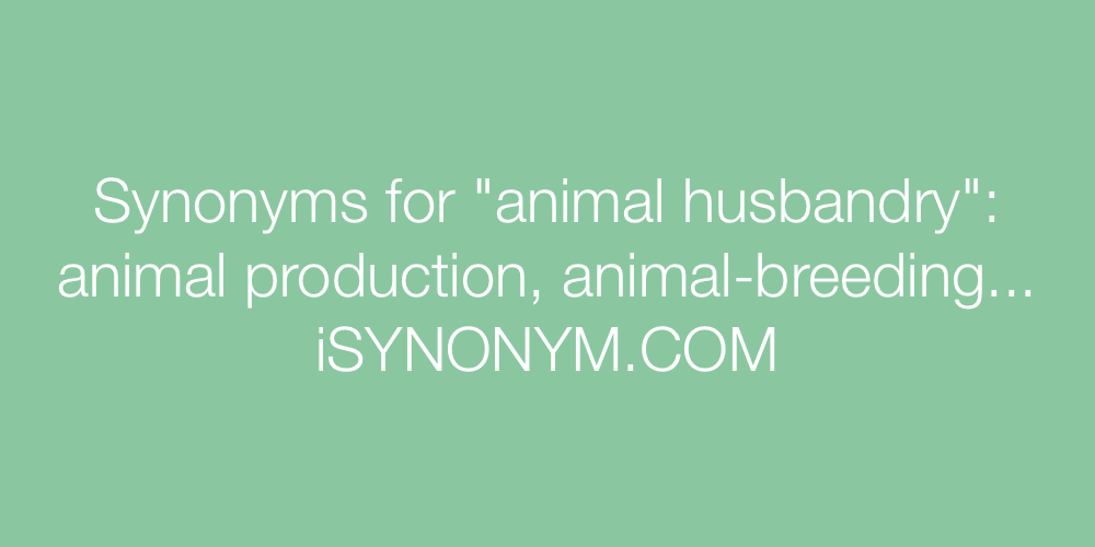 Synonyms animal husbandry