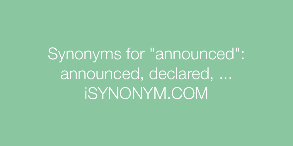 Synonyms announced