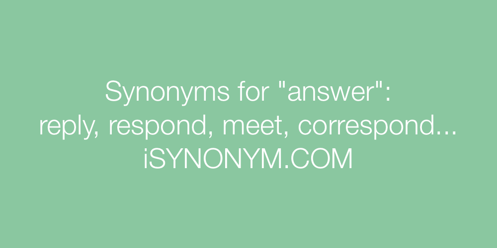 Synonyms answer