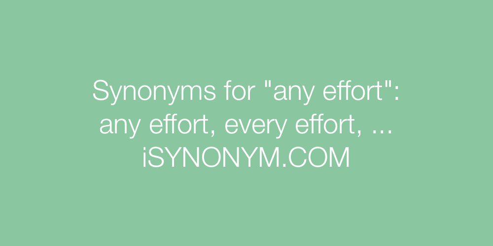 Synonyms any effort