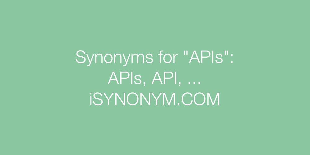 Synonyms APIs
