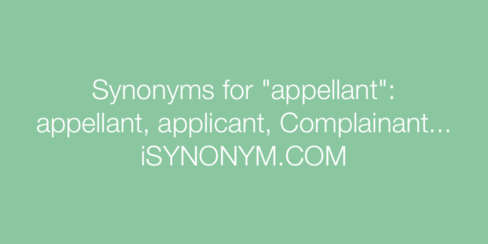 Synonyms appellant