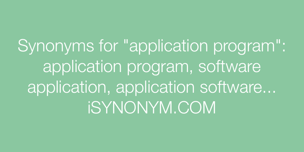 Synonyms application program