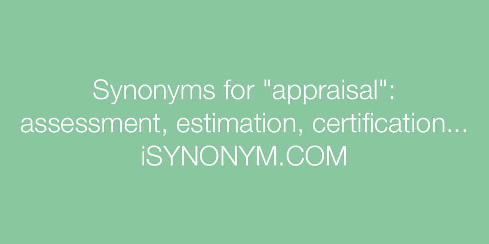 Synonyms appraisal