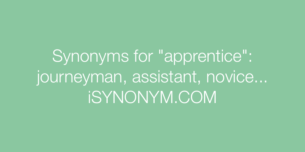 Synonyms apprentice