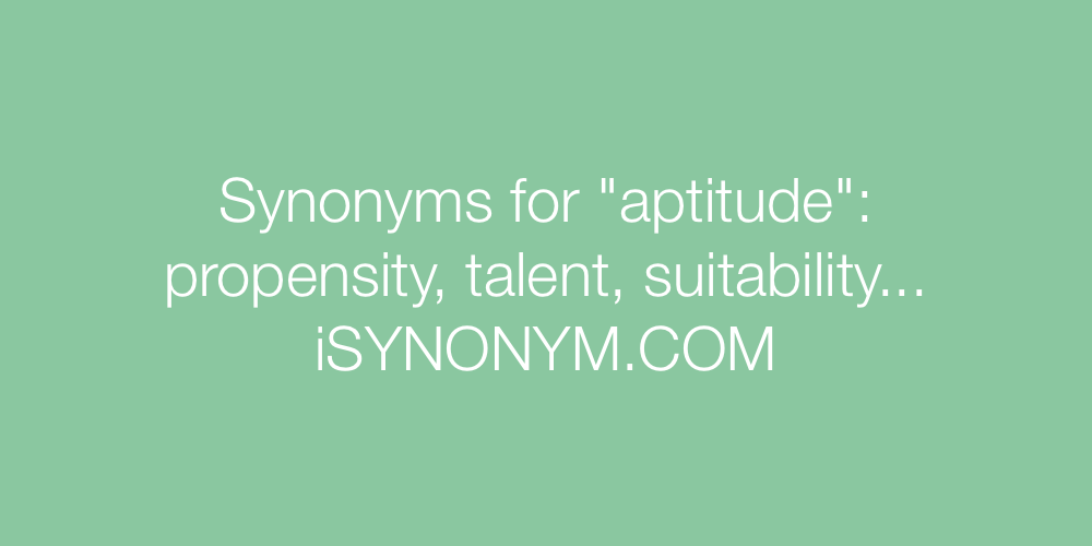 Synonyms aptitude
