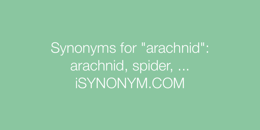 Synonyms arachnid