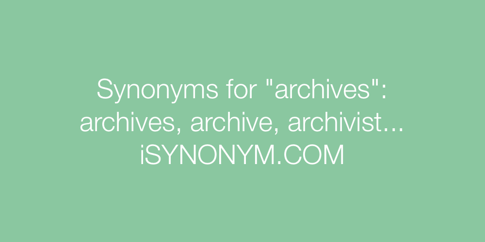 Synonyms archives