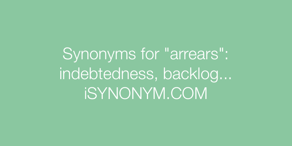Synonyms arrears