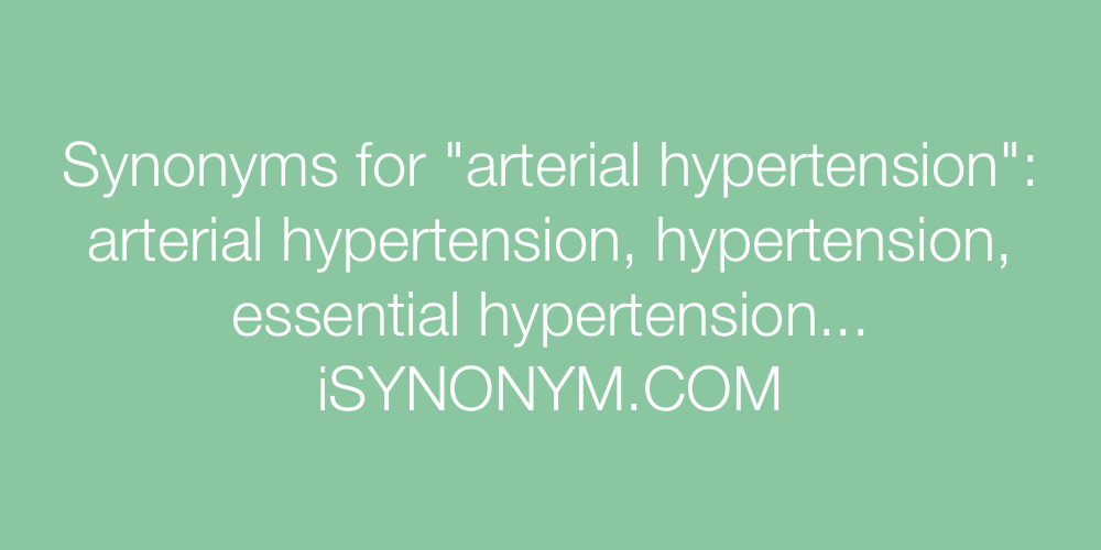 Synonyms arterial hypertension