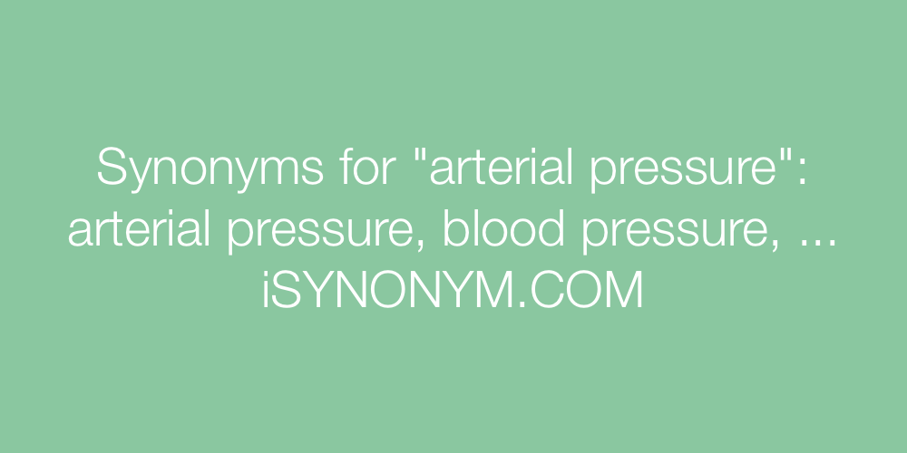 Synonyms arterial pressure