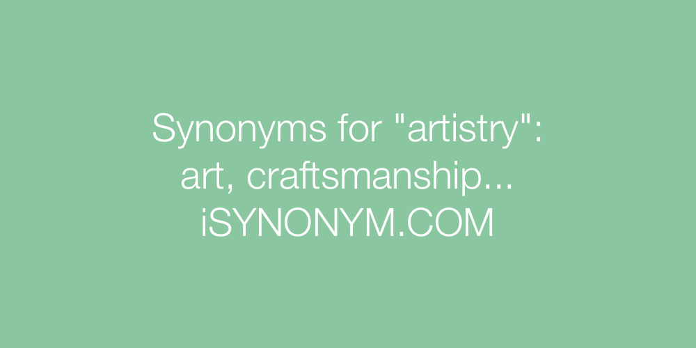 Synonyms artistry